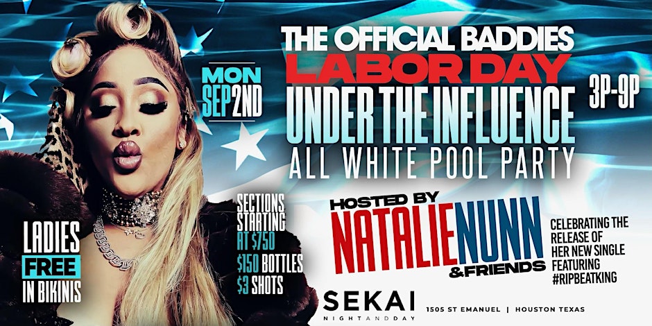 All white pool party @sekaihtx hosted by Natalie Nunn & Baddies