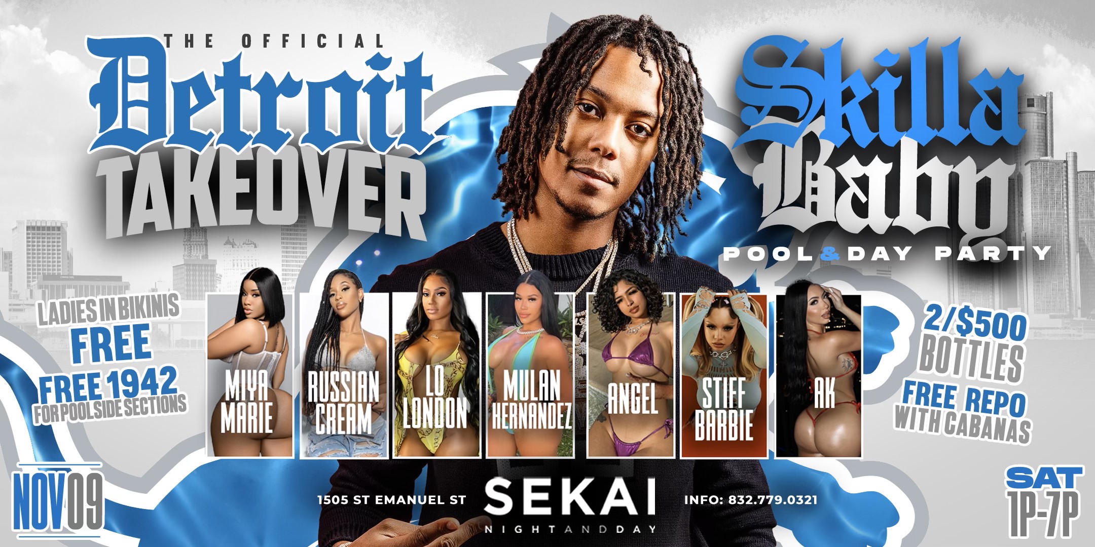 The Official Detroit Takeover Weekend – SAT NOV 9th @_skillababy & friends Pool Party